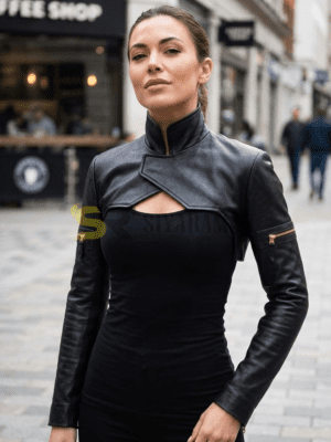 Siyaraman Handmade Real Lambskin Leather Ultra-Cropped Bolero Jacket